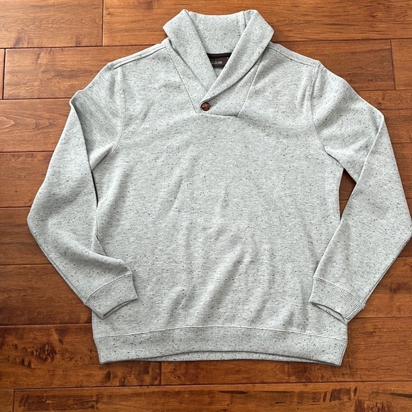 NWT Tasso Elba Shawl Collar Pullover Silver Size M - Picture 2 of 9